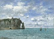 Eugene Boudin The Cliff of Aval oil on canvas